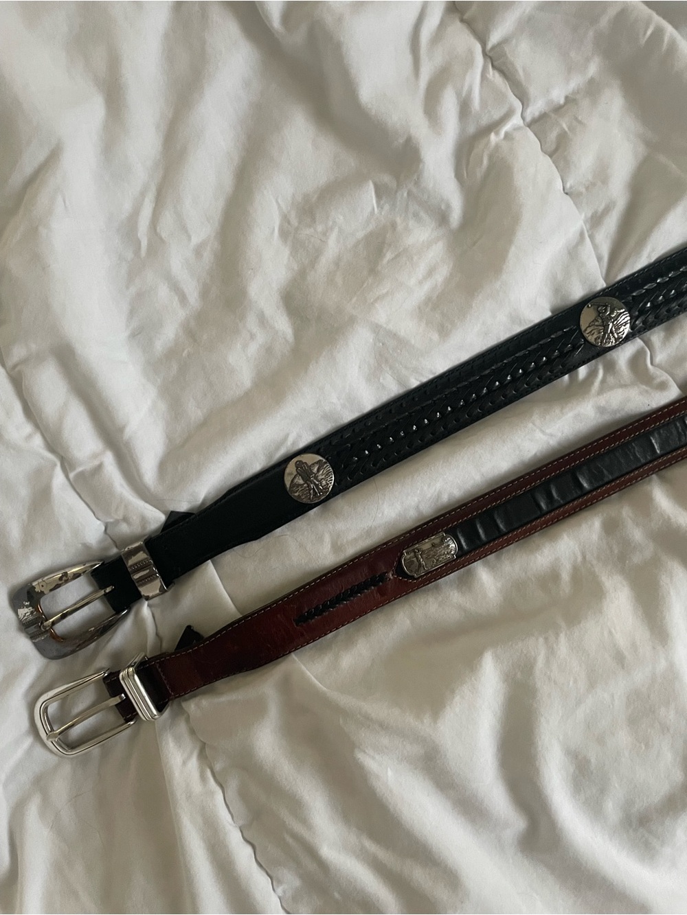 Vintage onyx by Brighton golf leather belt bundle
